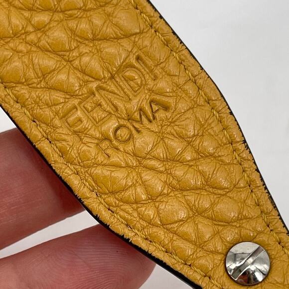 Fendi Tangerine Yellow Leather Selleria Baguette Crossbody Bag - Picture 14 of 16